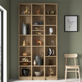 BILLY Bookcase comb w extension units, oak effect, 120x28x237 cm