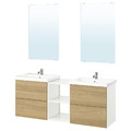 ENHET Bathroom, white/oak effect, 164x43x65 cm