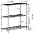 OMAR Shelving unit, galvanised, 92x36x94 cm