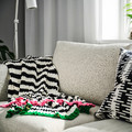 MOSSMOTT Throw, black/white, 130x170 cm