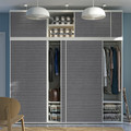 PLATSA Wardrobe with 6 sliding doors, white Larkollen/dark grey, 180x57x221 cm