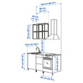 ENHET Kitchen, white, 163x63.5x222 cm