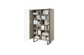 High Cabinet Display Cabinet Verica 120 cm, biscuit oak, black legs