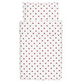 BARNDRÖM Duvet cover 1 pillowcase for cot, heart pattern/white red, 110x125/35x55 cm