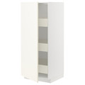 METOD / MAXIMERA High cabinet with drawers, white/Vallstena white, 60x60x140 cm