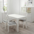 EKEDALEN / EKEDALEN Table and 4 chairs, white, Orrsta light grey, 120/180 cm