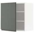 METOD Wall cabinet with shelves, white/Voxtorp dark grey, 60x60 cm