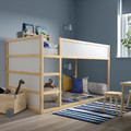 KURA Reversible bed, white, pine, 90x200 cm