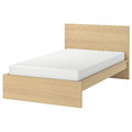 MALM Bed frame, high, white stained oak effect, 120x200 cm