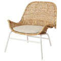 FRYKSÅS Armchair and footstool, rattan/Risane natural