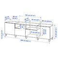 BESTÅ TV bench with doors and drawers, white/Hedeviken/Stubbarp oak veneer, 240x42x74 cm