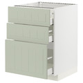 METOD / MAXIMERA Base cabinet with 3 drawers, white/Stensund light green, 60x60 cm