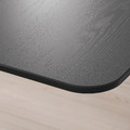 BEKANT Desk, black stained ash veneer, white, 140x60 cm
