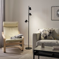 NYMÅNE Floor lamp with 3-spot, anthracite, 160 cm