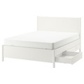 TONSTAD Bed frame with storage, off-white/Lönset, 140x200 cm