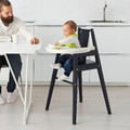 BLÅMES Highchair with tray, black, 52x53x93 cm