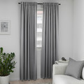 MAJGULL Block-out curtains, 1 pair, grey, 145x250 cm