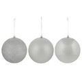 Christmas Bauble XL, silver, 3pcs