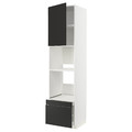 METOD / MAXIMERA Hi cab f ov/combi ov w dr/2 drwrs, white/Nickebo matt anthracite, 60x60x240 cm