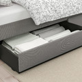 HAUGA Upholstered bed storage box, Vissle grey, 200 cm