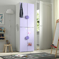 SMÅSTAD / PLATSA Wardrobe, white lilac/with 2 clothes rails, 60x42x181 cm