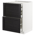 METOD/MAXIMERA Base cb 2 frnts/2 low/1 md/1 hi drw, white/Lerhyttan black stained, 60x61.9x88 cm