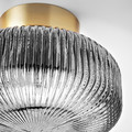 SOLKLINT Ceiling lamp, brass, grey clear glass, 27 cm