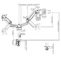 Gembird Adjustable Desk 2-display Mounting Arm for Monitors 17-32" 9kg