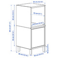 EKET Cabinet combination with legs, white/wood, 35x35x80 cm
