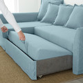 HOLMSUND Corner sofa-bed, Orrsta light blue, 230x90 cm