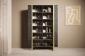 High Cabinet Display Cabinet Verica 120 cm, charcoal, gold legs