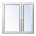 Casement/Tilt and Turn Window PVC Triple-Pane 1465 x 1135 mm, asymmetrical, white