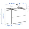 ÄNGSJÖN / ORRSJÖN Wash-stnd w drawers/wash-basin/taps, high-gloss white, 102x49x69 cm