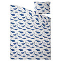 BLÅVINGAD Duvet cover and pillowcase, whale pattern blue/white, 150x200/50x60 cm