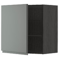 METOD Wall cabinet with shelves, black/Voxtorp dark grey, 60x60 cm