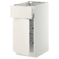 METOD / MAXIMERA Base cab w wire basket/drawer/door, white/Veddinge white, 40x60 cm