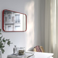 LINDBYN Mirror, red, 28x60 cm