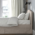 RAMNEFJÄLL Upholstered bed frame, Kilanda light beige, 140x200 cm