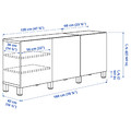 BESTÅ Storage combination with doors, white, Ostvik/Kabbarp white clear glass, 180x42x74 cm