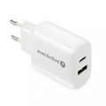 everActive Wall Charger EU Plug USB/USB-C QC3.0 25W, white