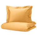 LUKTJASMIN Duvet cover and 2 pillowcases, yellow, 200x200/50x60 cm