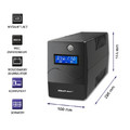 Qoltec UPS 850VA, 480W, LCD