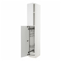 METOD High cabinet with cleaning interior, white/Stensund white, 40x60x240 cm