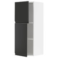 METOD Wall cabinet with shelves/2 doors, white/Upplöv matt anthracite, 40x100 cm