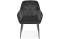 Glamour Chair with Armrests EMMA, velvet, black