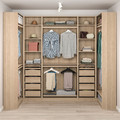 PAX Corner wardrobe, white stained oak effect, 113/276/113x236 cm