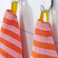 SLÅNHÖSTMAL Hand towel, orange/pink striped, 50x100 cm