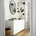 BESTÅ Wall-mounted cabinet combination, white/Selsviken high-gloss/white, 180x42x64 cm