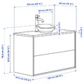 TÄNNFORSEN/VÄSTERSJÖN Wash-stnd w drawers/wash-basin/tap, light grey/white marble effect, 102x49x79 cm