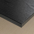 MITTZON Conference table, black stained ash veneer/white, 140x68x75 cm